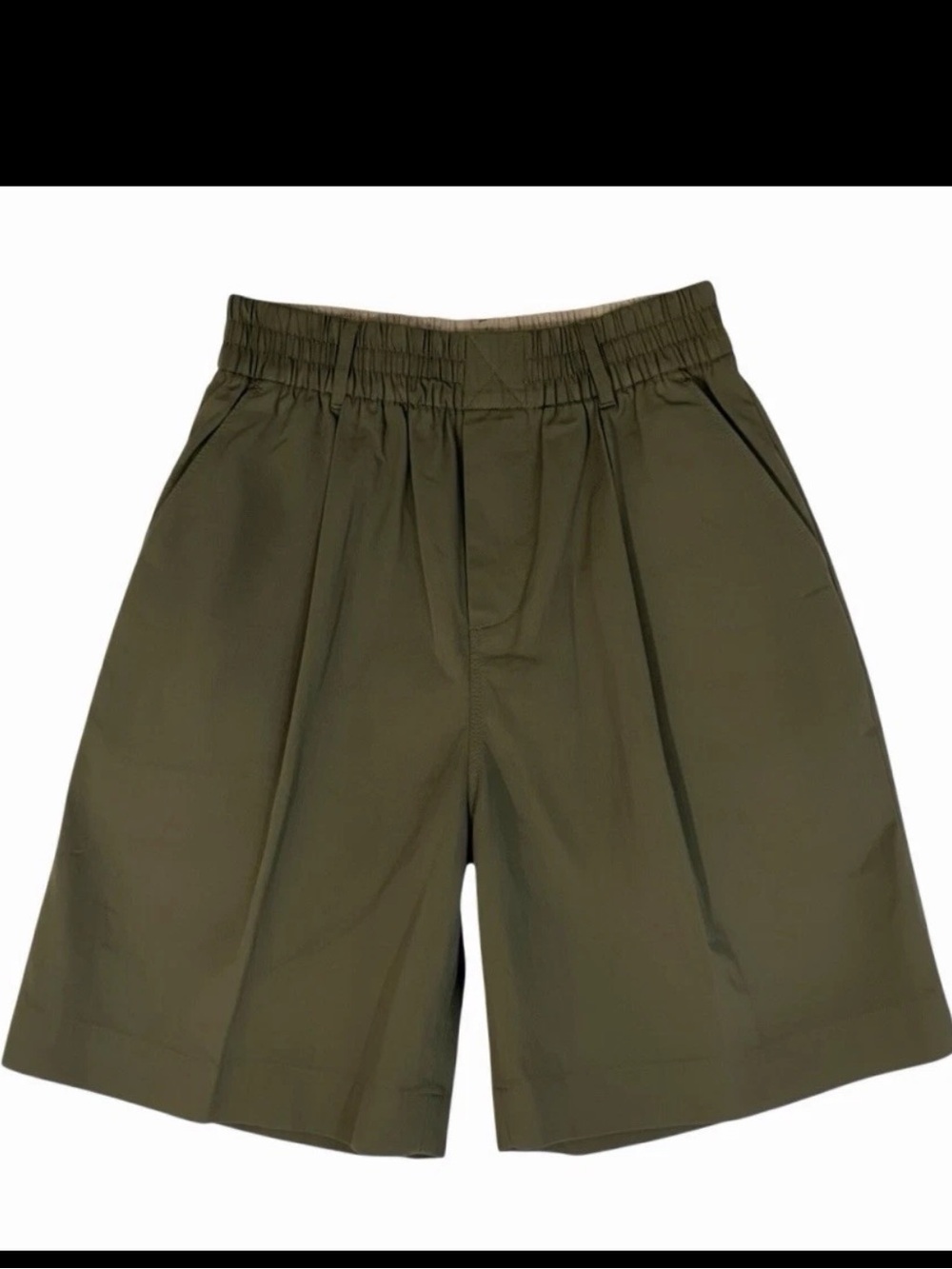 Zara cotton pleated shorts green small